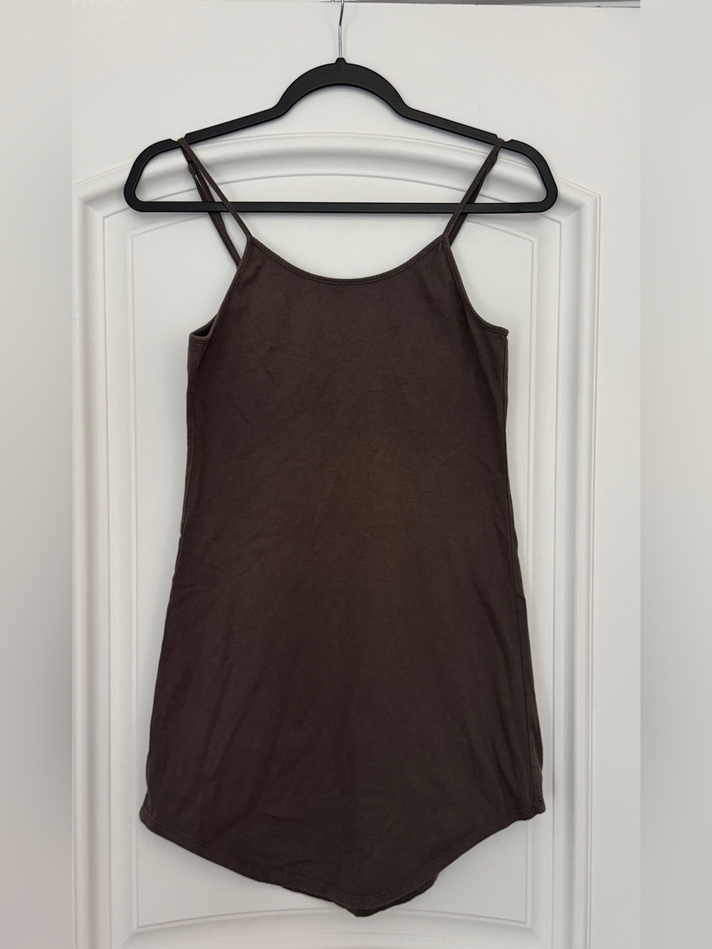 Y2K Gray / Olive Green Basic Spaghetti Strap Slip Dress Beach Swim Coverup
